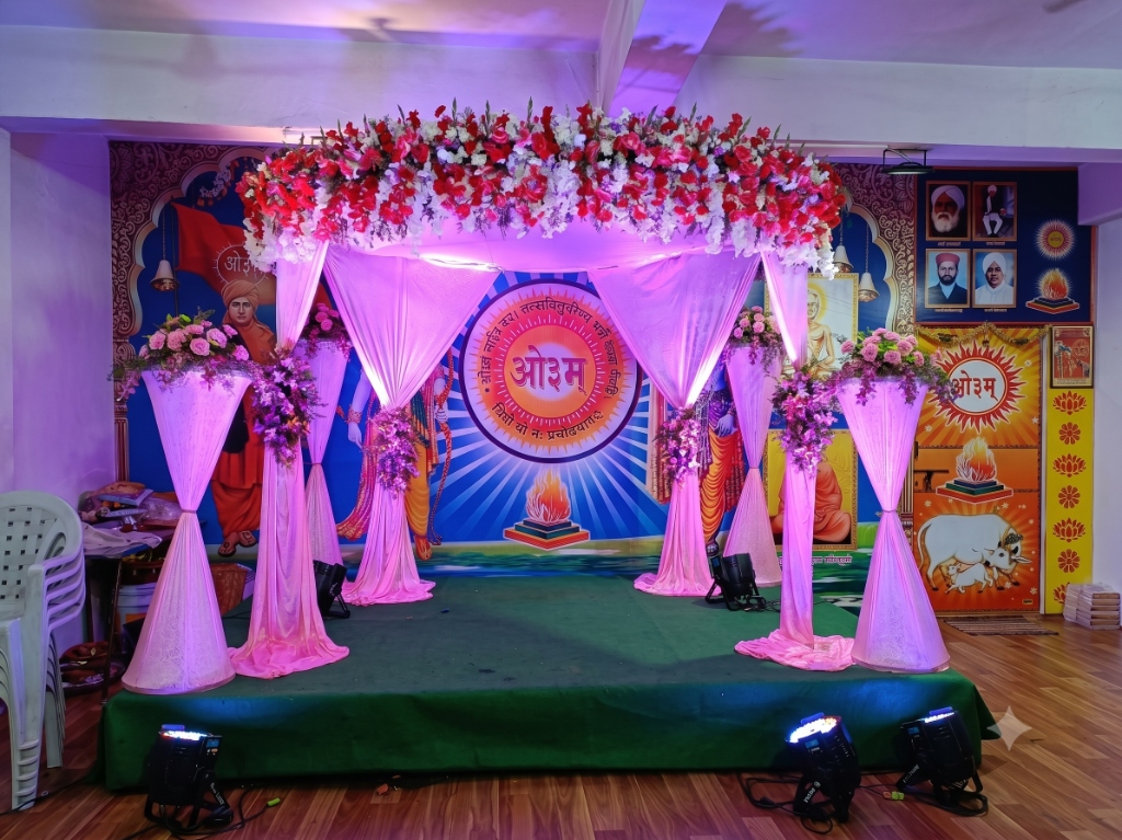 Arya Samaj Moosapet Decorated Mandap Stage
